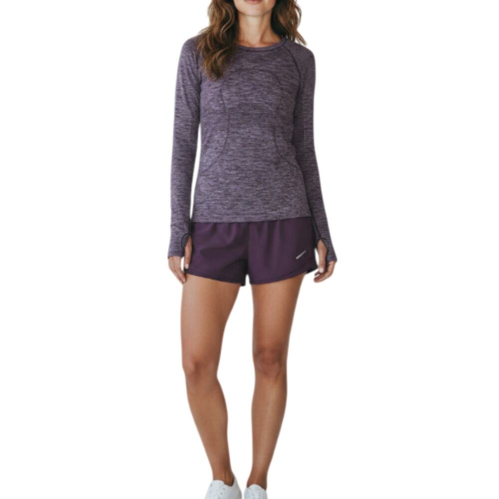 LULULEMON Swiftly Tech Long Sleeve Crew Top Sz 6 Burgundy Running Yoga Everyday